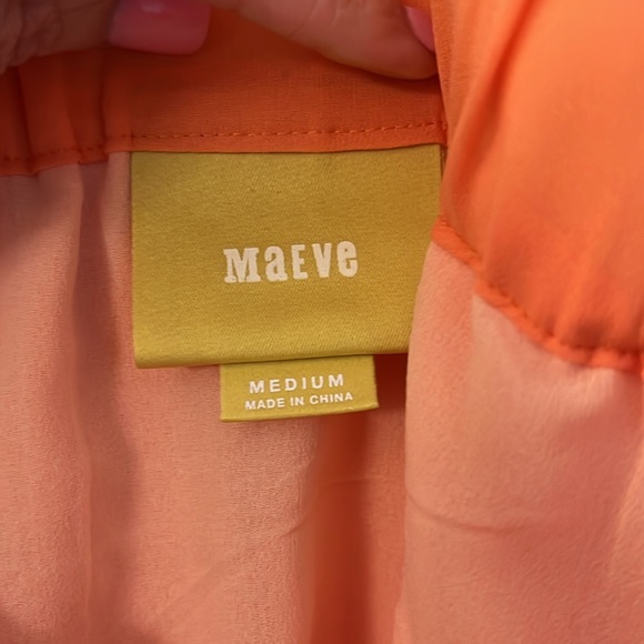 Peachy orange silk flowy pleated  skirt size M by Maeve from Anthropologie - Picture 4 of 4